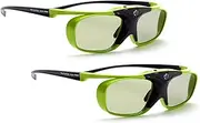 2X Hi-Shock Lime Heaven DLP Link 3D Glasses for DLP Projectors/Projectors | HD Optimised Ideal for Acer, BenQ, Viewsonic, Optoma, LG | Model: YDD4PG, 96-200Hz, 32g, USB Rechargeable