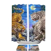 Cool Yin and Yang Orange Tiger vs White Tiger Shower Curtain