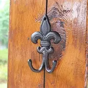 Retro Cast Iron Wall Hook with 2 Hangers Handmade Antique Rustic Decor Rack Home Garden Wall Decorative Metal Hooks /445(E)