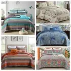 Floral Patchwork Cotton Coverlet Bedspread Set King Size Bedding Pillowcases New