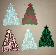 MERRY CHRISTMAS TREE cardstock paper die cut embellishments card making snowman