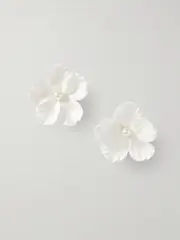 [Jennifer Behr] Jennifer Behr - Verone Clay And Faux Pearl Earrings - White - One size One size White