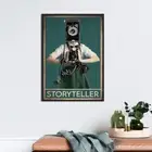 Camera Head Wall Decor, Story Teller Vintage Poster, Man Holding Camera Print...