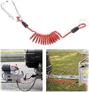 Xinghonyac Trailer Breakaway Cable, Trailer Brake Cable, RV Stainless Steel Spring Towing Coiled Wire, Coiled Brake Away Cable with Stainless Steel Carabiner for Breakaway Switch (4 Ft)