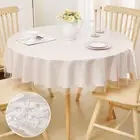 60 Inch Waterproof Round Tablecloth Vinyl Table Protector Cover for Dining Table