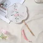Handmade Embroidery Qipao Circular Fan Classical Dancing Fan Summer