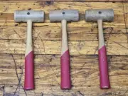 Lot Of 3 C/R Chicago Rawhide Mfg. 5 oz No 1 Rawhide Hammers Short Mallets NOS