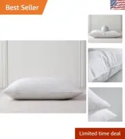 Ethically Sourced Goose Feathers Down Pillow - 20x26”, Perfect for All Sleepers
