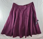 ModCloth Skirt Women's Size Large Purple Plum Colored A-Line Swing L NEW TAG