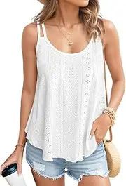 [Zhiaek] Tank Top Women's Summer Spaghetti Tops Sleeveless Blouse Cami Shirt Blouses Basic Tops Casual