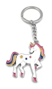 Horse Mane Unicrn White Key Ring Pendant