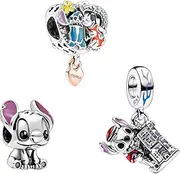 [HuooNew] 925 Sterling Silver Charms,Winnie Charms, Tigger Charms, SpiderMan Charms, Mickey Charms, Suitable for Ladies Bracelet Necklace Gifts