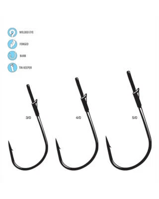 Gamakatsu Heavy Cover Worm Flippin' / Punching Hook NS Black 3044 - Choose Size