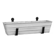 ACHLA Small White Flower Box with Wall Brackets, Cape Cod White - C08W-WM