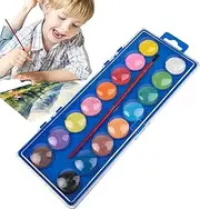 Water Colors Kit - 16 Colors Watercolor Paint Set with Paintbrush | Portable & Lightweight Water Colour Paints Sets | Travel Watercolor Paint Set for Kids and Adults(Blue)