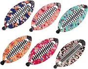 Baluue Fish Shaped Hair Clips 6pcs Ponytail Hairpin Flower Pattern Girls Hair Accessories