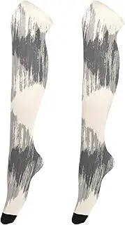 [Joitme] Abstract Diamond Grey Thigh High Stockings, Chic High Socks, Thigh High Stockings for Men, Abstract Diamond Grey