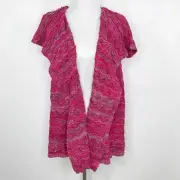 G.H. Bass Red Sleeveless Longline Open Front Drape Cardigan Medium NEW NWT