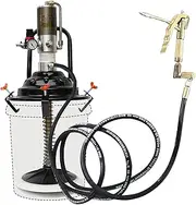 Air-Operated Grease Pump,Portable Pneumatic Lubrication Grease Pump,60:1 Pneumatic Grease Delivery Pump,0.85L/Min High Pressure Grease Filler Pump,Greasing Filler Pump Set with 360° Gun Head