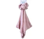 Modern Baby Pink Elephant Snuggle Blankie Lovey Plush Security Blanket 15.5in