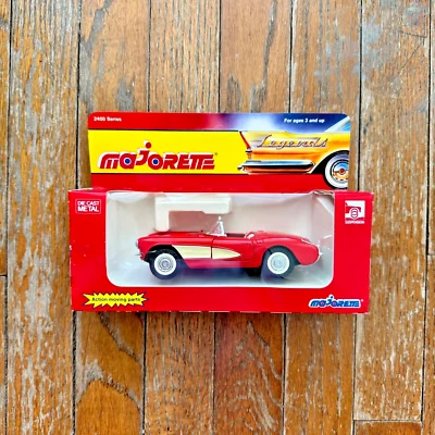 MAJORETTE Legends '57 Chevrolet CORVETTE CABRIOLET Red SUSPENSION Diecast