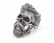 Skull Adjustable Ring Antique Silver Plated Brass 1 Pc. (19mm 9US inner) 2925