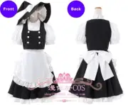 Touhou Project Kirisame Marisa Shrine Maiden Cosplay Black White Dress Costume