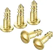 uxcell Wood Screws M3.5 x 12mm Slotted Round Head Brass Self-Tapping Screw Woodworking Screw 25 Pcs