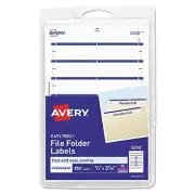 Print Or Write File Folder Labels, 11/16 X 3 7/16, White/dark Blue Bar, 252/pack