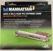 Manhattan 150972 SATA 6 Gb/s RAID PCI Express Card 2 Ext. eSATA Ports, x1 Lane