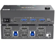 8K Dual Monitor KVM Switch HDMI 8K@60Hz 4K@144Hz,Camgeet KVM Switch 2 Monitors