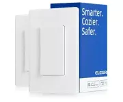 ELEGRP Smart Light Switch, 2.4GHz Wi-Fi Compatible with Alexa and Google 2 Pack