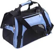BCOATH Portable Dog Carrier Backpack with Mesh Windows Blue Comfortable Pet Travel Bag for Sightseeing Camping and Outdoor Adventures