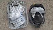 Ocean Reef Snorkel Kits Full Face Shield Air Adapter Size M/L & Travel Bag.