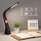 LED Desk Lamp Touch Control Dimmable Bedside Table Reading Light w/ Calendar AU