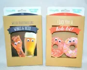 U Pick Gift CARD Holder WRAP IT Go TOGETHER Wings & Beer Donut HOLE Lot Quirky