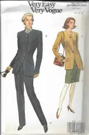 Vtg Vogue #8124 Misses Jacket, Skirt & Pants - Size 12-16 - UNCUT