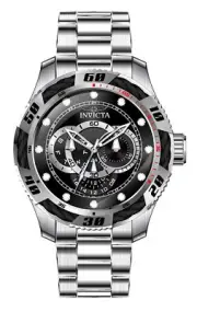 Invicta Speedway GMT Stainless Steel Black Dial Quartz INV45755 100M Mens Watch