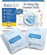 Baby Handprint & Footprint 2 Pack Air-Drying Clay Ornament Refills for Newborns & Infants to Make More Ornaments, Personalised Keepsake, Display on Room Wall, Nursery & Christmas Tree Décor
