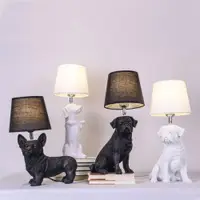 在飛比找ETMall東森購物網優惠-北歐設計師的燈禮物臺燈裝飾柜臺兒童房臥室床頭小狗燈具LED護