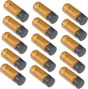 WOFASHPURET 15Pcs Brown Glass Sample Bottles Durable Reagent Storage Containers and Lightweight for Travel Easy to Clean for Chemists and Home Use