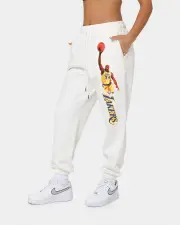 [MITCHELL & NESS] Mitchell & Ness Women's Shaq Sweat Pants Vintage White - Size 10 (M) 10 (M) Vintage White