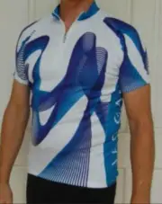 Jaggad Cycling Bike Short Sleeve Jersey Mens Womens Blue Slim Fit - Size M