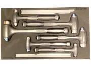 Snap On NEW 6 Piece Soft Grip Dead Blow Ball Peen Hammer Master Foam Set HBBD6F