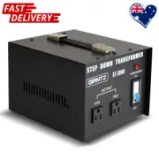 Giantz 2000-Watt Step-Down Transformer - Black Heavy-Duty Voltage Converter