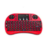 Rii i8+ Red Mini Wireless 2.4G Backlight Touchpad Air Mouse Keyboard for PC Android Smart TV Box