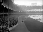 Crowd fills the stands at Yankee Stadium New York Old Photo