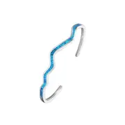 Hawaii Blue Opal Waves Cuff Bangles 925 Sterling Sliver Jewelry For Women Girls