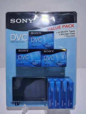 NEW Sony DVC Value 10 Pack Premium Mini DV Digital Video Cassette NEW & SEALED