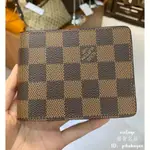 LV 路易威登 N61208 SLENDER 棕色棋盤格 對折錢包 錢夾 皮夾 短夾